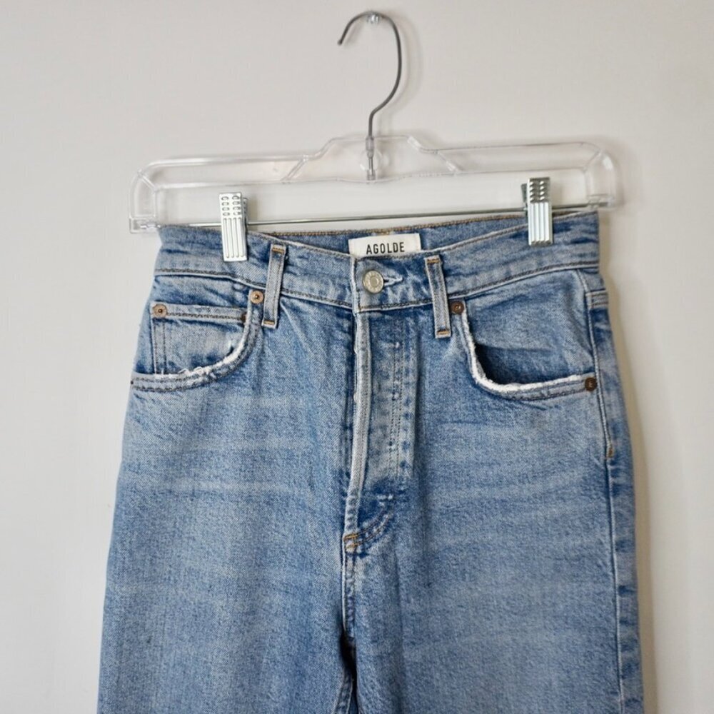 AGOLDE Riley High Rise Slim Straight Jeans Size 24 - Picture 5 of 7